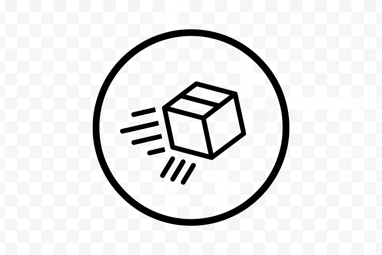 expedited shipping icon black & white